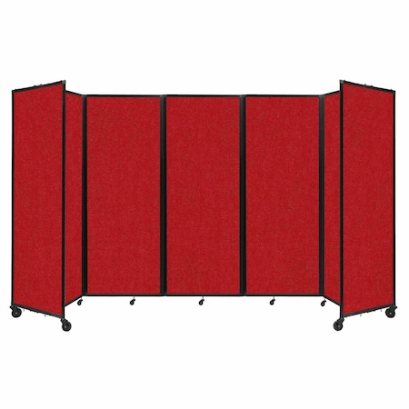 Versare Room Divider 360 Folding Portable Partition 14' x 7'6" Red Fabric 1190527